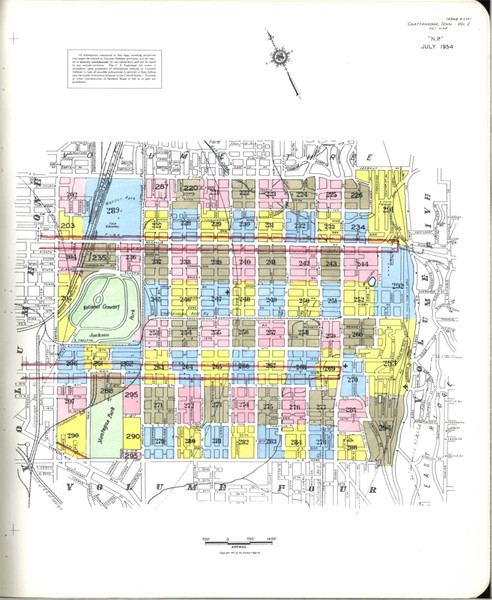 Chattanooga Tennessee 1955 V2 - Fire Insurance Index - Old Map Reprint