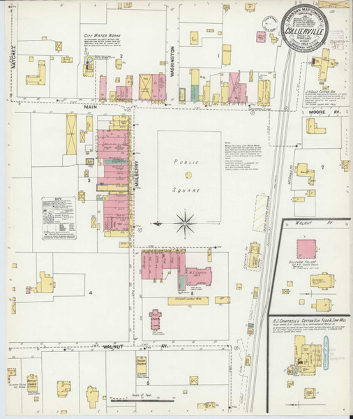 Collierville Tennessee 1902 - Fire Insurance Index - Old Map Reprint