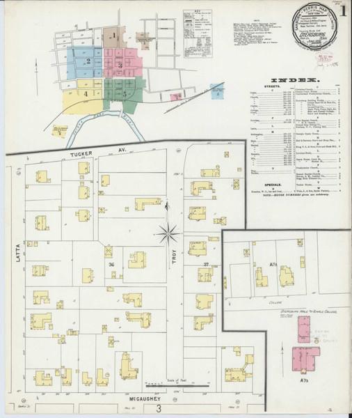 Dyersburg Tennessee 1896 - Fire Insurance Index - Old Map Reprint