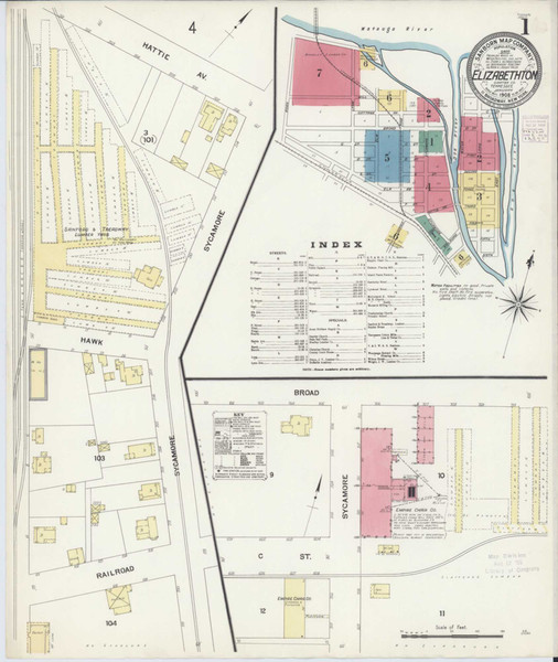 Elizabethton Tennessee 1908 - Fire Insurance Index - Old Map Reprint