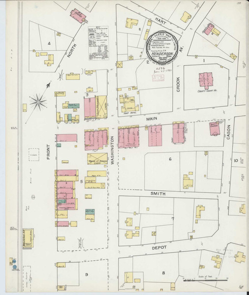 Henderson Tennessee 1892 - Fire Insurance Index - Old Map Reprint