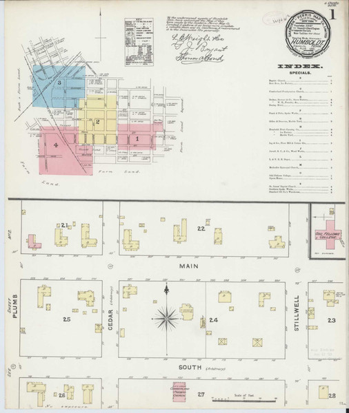 Humboldt Tennessee 1891 - Fire Insurance Index - Old Map Reprint