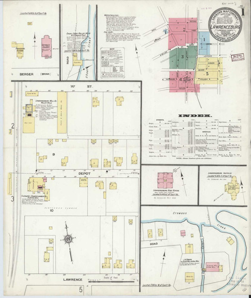 Lawrenceburg Tennessee 1910 - Fire Insurance Index - Old Map Reprint