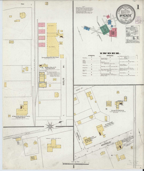 Mckenzie Tennessee 1905 - Fire Insurance Index - Old Map Reprint
