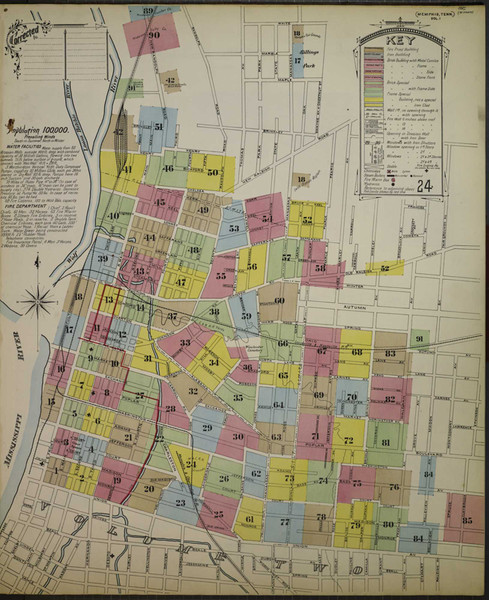 Memphis Tennessee 1897 V1 - Fire Insurance Index - Old Map Reprint