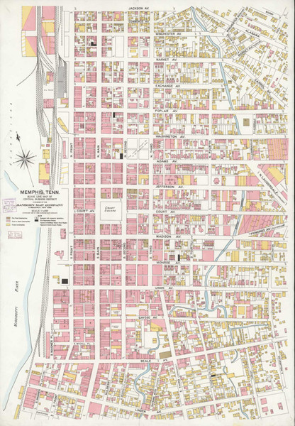 Memphis Tennessee 1907 - Fire Insurance Index - Old Map Reprint