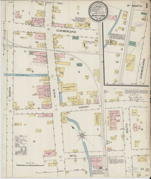 Morristown Tennessee 1887 - Fire Insurance Index - Old Map Reprint