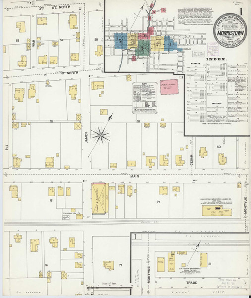 Morristown Tennessee 1903 - Fire Insurance Index - Old Map Reprint