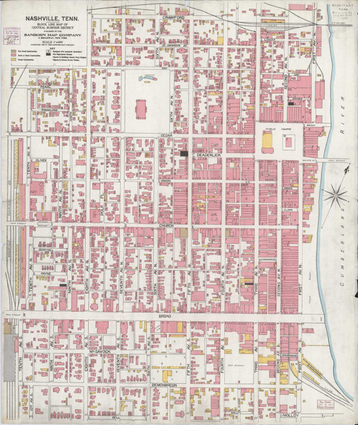 Nashville Tennessee 1906 - Fire Insurance Index - Old Map Reprint