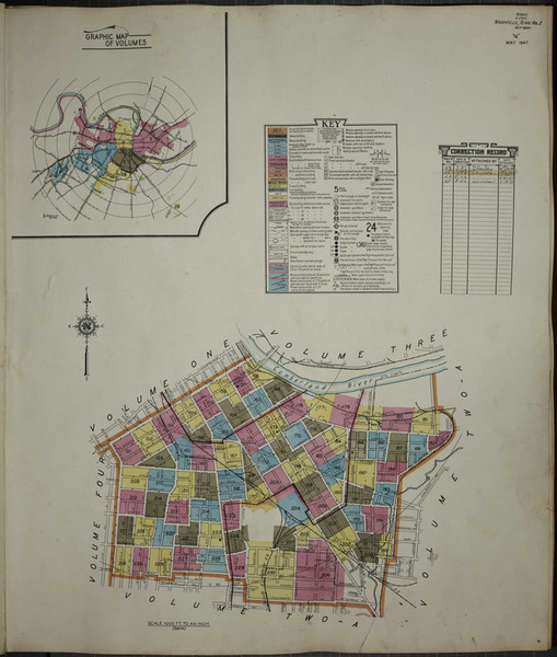 Nashville Tennessee 1951 V2 - Fire Insurance Index - Old Map Reprint
