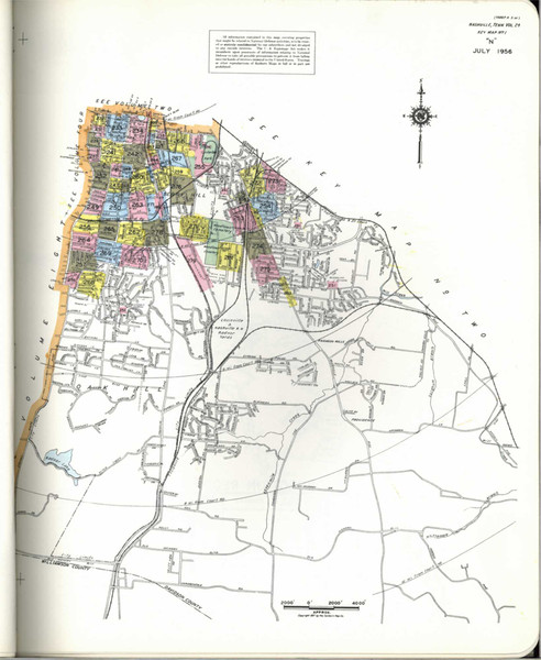 Nashville Tennessee 1957 V2A - Fire Insurance Index - Old Map Reprint