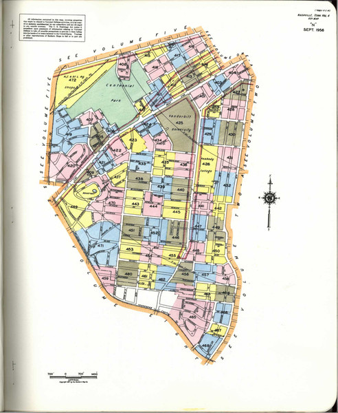 Nashville Tennessee 1957 V4 - Fire Insurance Index - Old Map Reprint