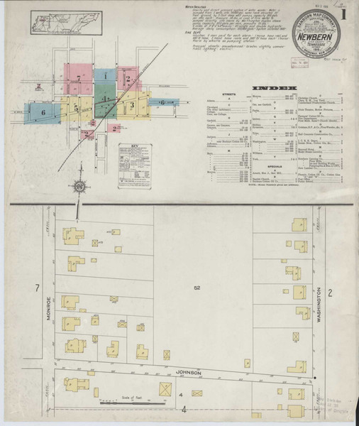 Newbern Tennessee 1914 - Fire Insurance Index - Old Map Reprint