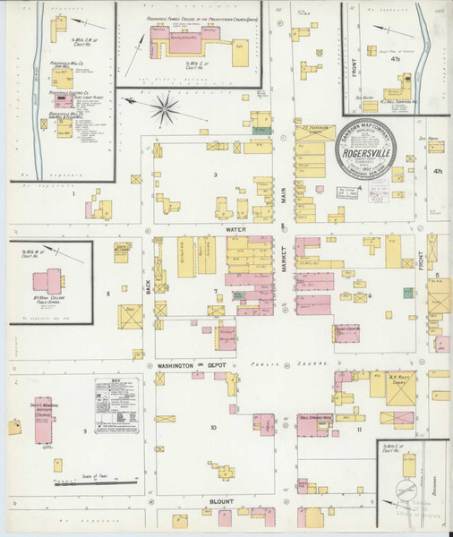 Rogersville Tennessee 1903 - Fire Insurance Index - Old Map Reprint