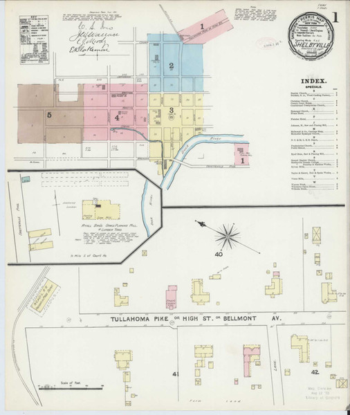 Shelbyville Tennessee 1891 - Fire Insurance Index - Old Map Reprint