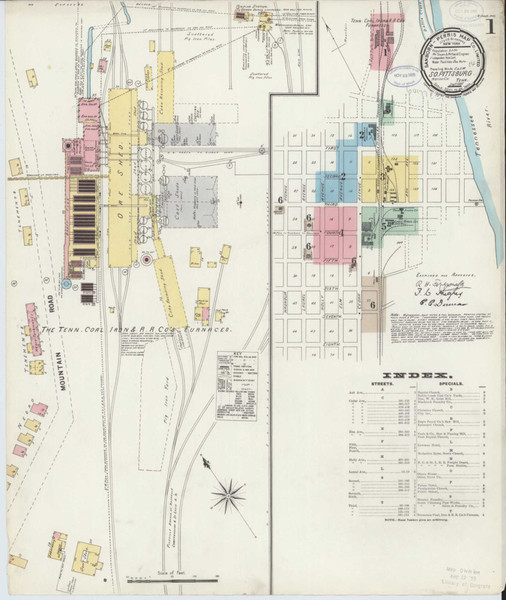 South Pittsburg Tennessee 1897 - Fire Insurance Index - Old Map Reprint