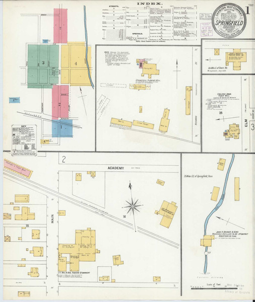 Springfield Tennessee 1903 - Fire Insurance Index - Old Map Reprint