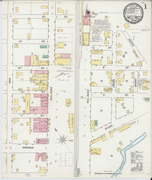 Sweetwater Tennessee 1892 - Fire Insurance Index - Old Map Reprint