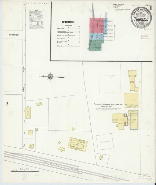 Trimble Tennessee 1909 - Fire Insurance Index - Old Map Reprint