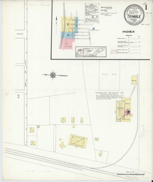 Trimble Tennessee 1914 - Fire Insurance Index - Old Map Reprint