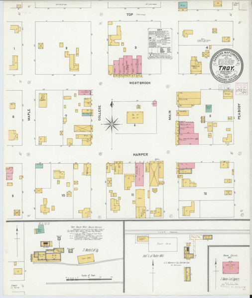 Troy Tennessee 1905 - Fire Insurance Index - Old Map Reprint