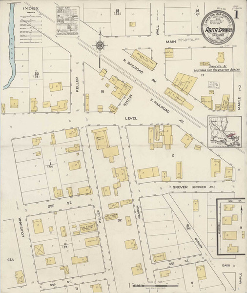 Abita Springs Louisiana 1922 - Fire Insurance Index - Old Map Reprint