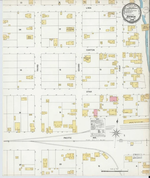 Berwick Louisiana 1899 - Fire Insurance Index - Old Map Reprint