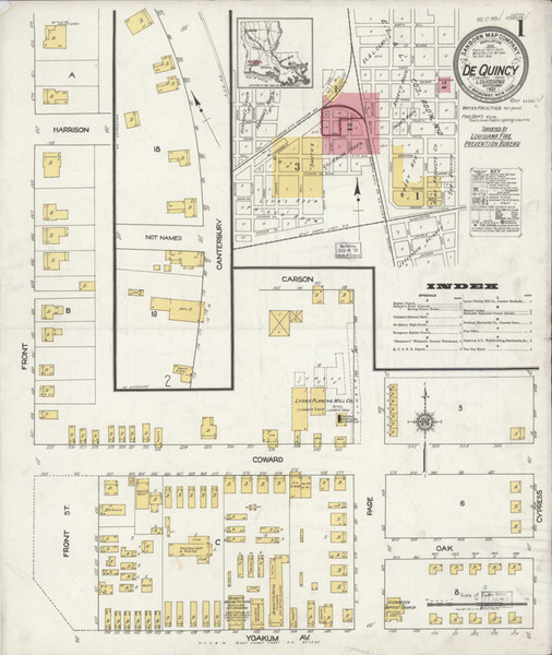 De Quincy Louisiana 1921 - Fire Insurance Index - Old Map Reprint