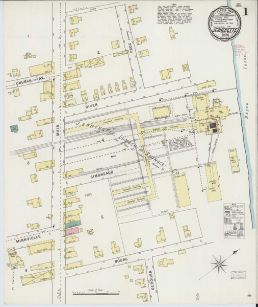 Jeannerette Louisiana 1895 - Fire Insurance Index - Old Map Reprint