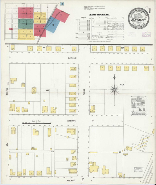 Kentwood Louisiana 1909 - Fire Insurance Index - Old Map Reprint