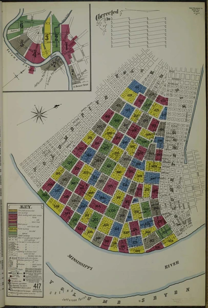 New Orleans Louisiana 1909 V4 - Fire Insurance Index - Old Map Reprint