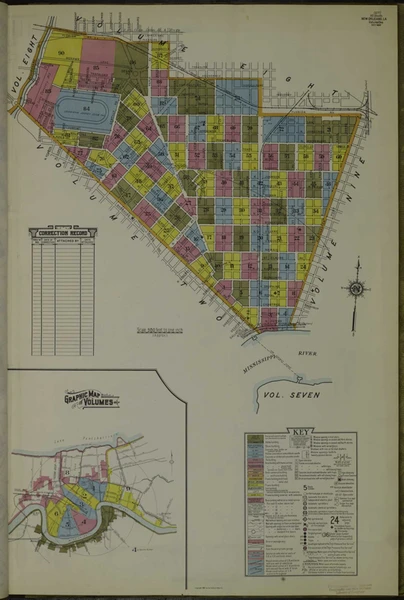 New Orleans Louisiana 1937 V1 - Fire Insurance Index - Old Map Reprint
