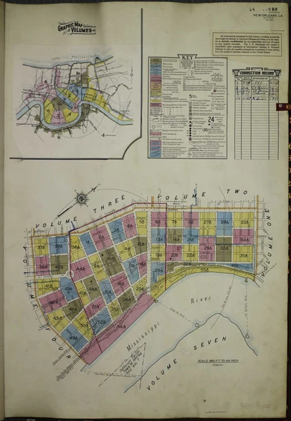 New Orleans Louisiana 1951 V1A - Fire Insurance Index - Old Map Reprint