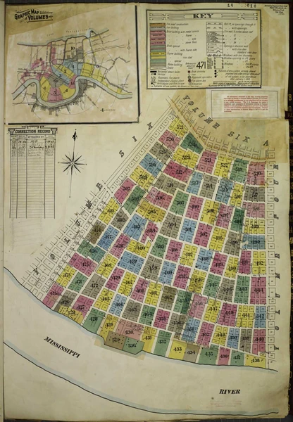 New Orleans Louisiana 1951 V5 - Fire Insurance Index - Old Map Reprint