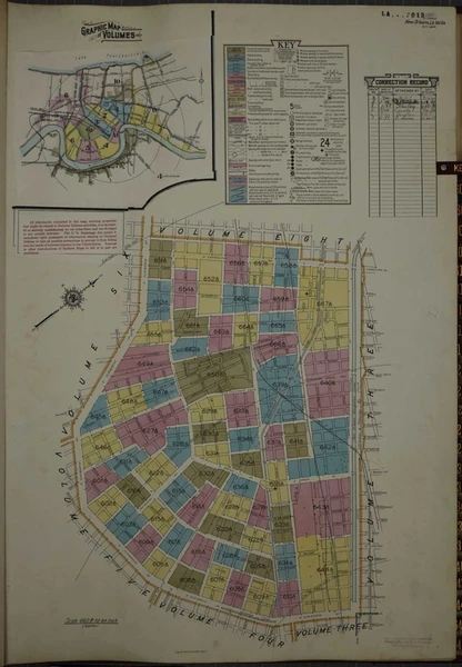 New Orleans Louisiana 1951 V6A - Fire Insurance Index - Old Map Reprint
