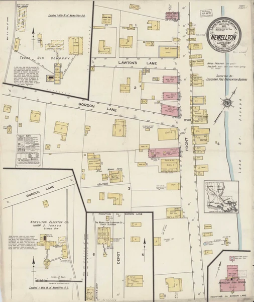 Newellton Louisiana 1922 - Fire Insurance Index - Old Map Reprint