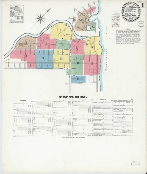Plaquemine Louisiana 1900 - Fire Insurance Index - Old Map Reprint
