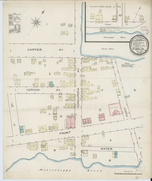 Vidalia Louisiana 1886 - Fire Insurance Index - Old Map Reprint