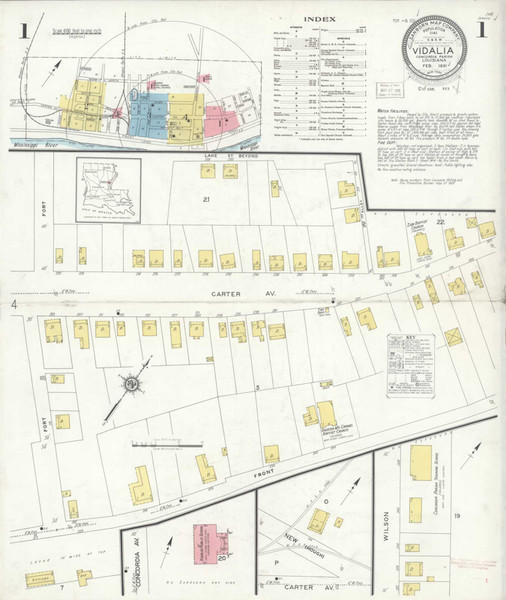 Vidalia Louisiana 1931 - Fire Insurance Index - Old Map Reprint