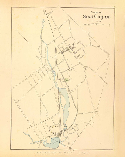 Southington 41, Connecticut 1893 Old Map Reprint - Hurd State Atlas