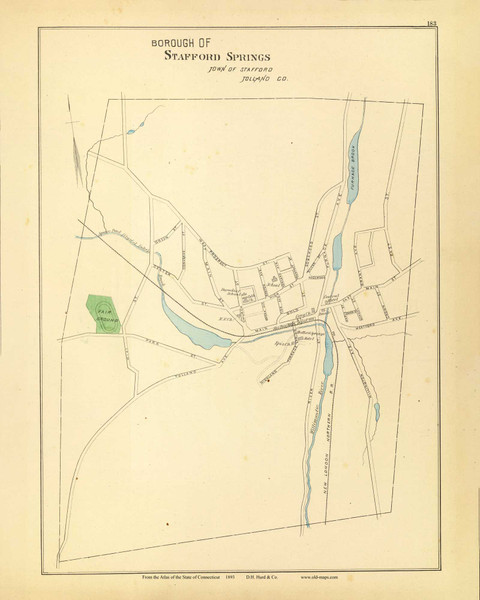 Stafford Springs 183, Connecticut 1893 Old Map Reprint - Hurd State Atlas