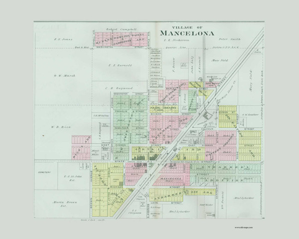 Mancelona Village, Michigan 1897 Old Map CUSTOM Print - Antrim Co. 68-69