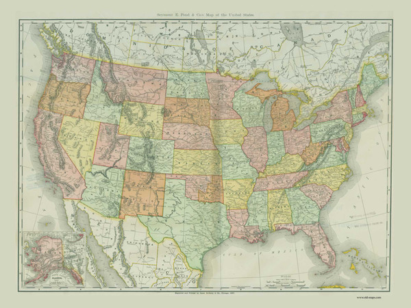 USA Map, Michigan 1897 Old Map Print - Antrim Co. 85-86