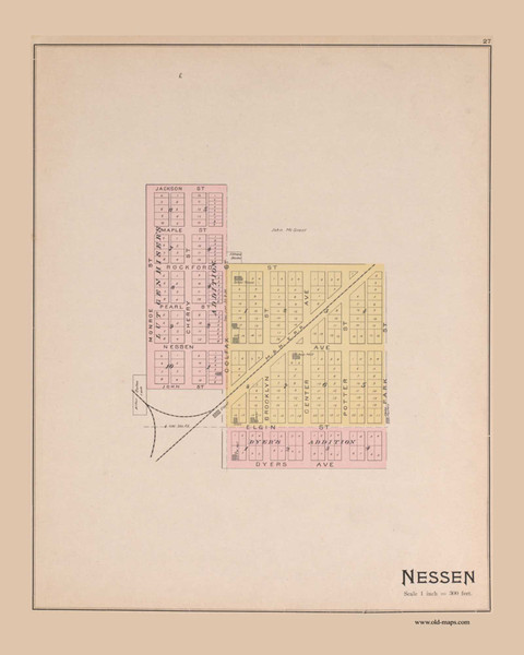 Nessen, Michigan 1901 Old Map Print - Benzie Co. 27
