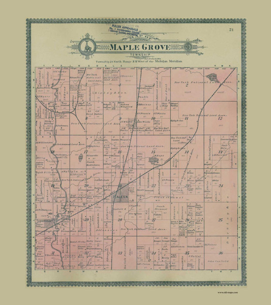 Maple Grove, Michigan 1903 Old Map Print - Manistee Co. 21