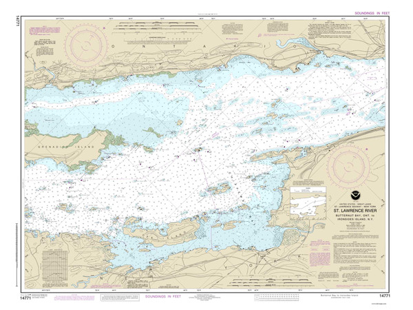 Union Park to Ironsides Island 2015 -  St Lawrence River Nautical Chart Reprint - 114 NY/Ontario