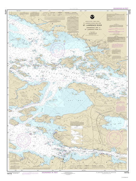 Gananoque to St. Lawrence Park 2015 -  St Lawrence River Nautical Chart Reprint - 116 NY/Ontario