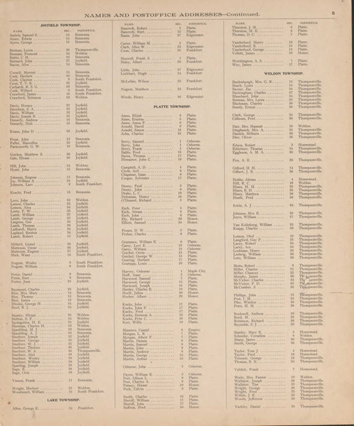 Names 4, Michigan 1901 Old Map Print - Benzie Co. 06