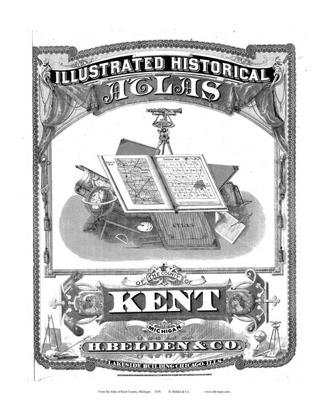 Title Page, Michigan 1876 Old Map Print - Kent Co. 00