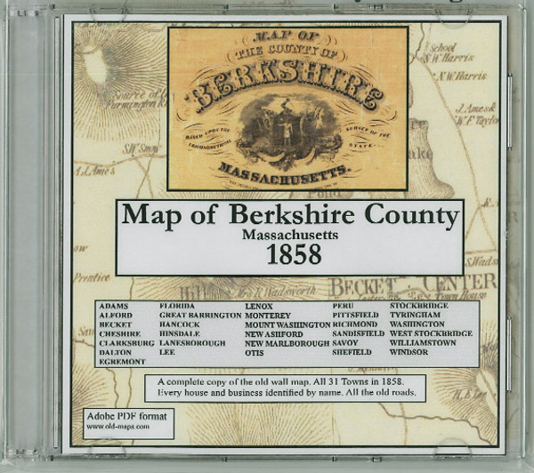 Map of the County of Berkshire,  Massachusetts, 1858, CDROM Old Map